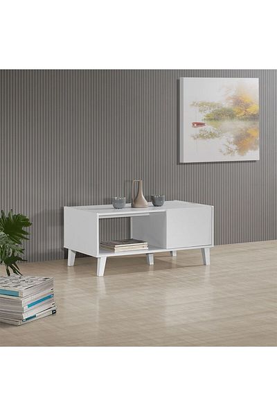 Danube Home Supreme Coffee Table W/ Storage  L99.5xW55xH45.5cm - White