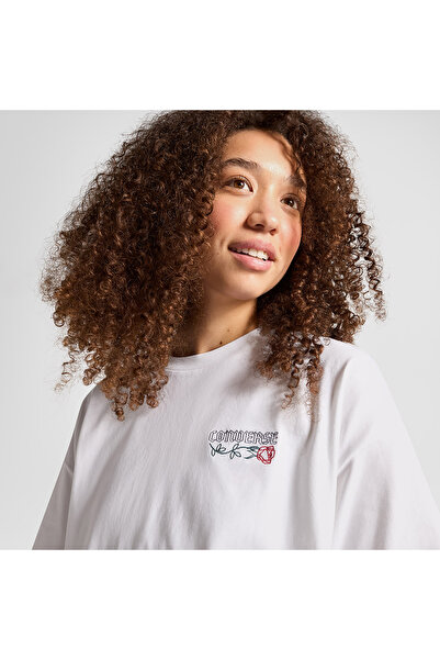 Converse Kadın Baskılı Beyaz T-Shirt