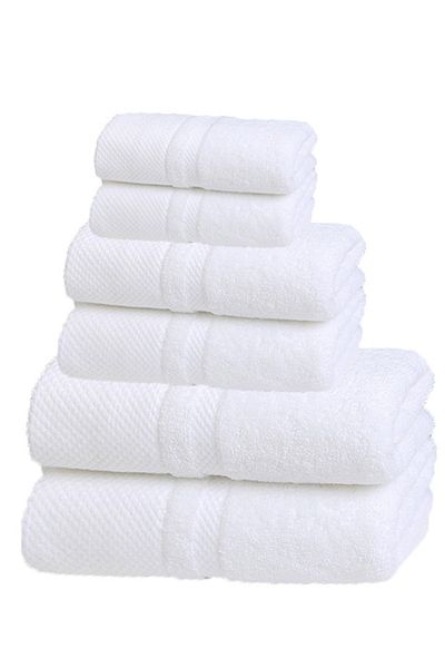 sharpdo 6-Piece Cotton Gift Towel and Bath Towel Set, 2 Hand Towels + 2 Towels + 2 Bath Towels