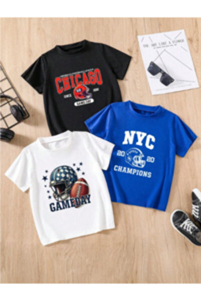 npLStore Dječji set od 3 pamučne majice sa printom, veće veličine