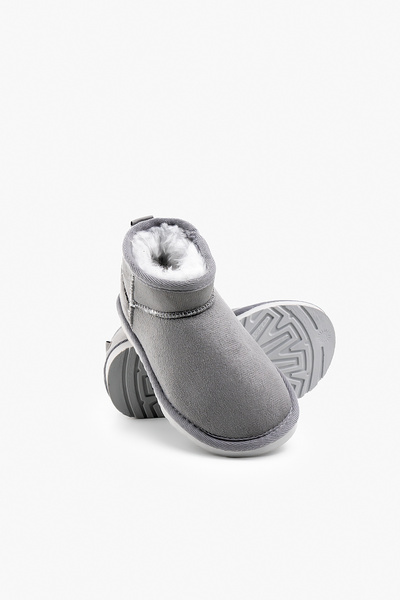 Shupe Çocuk Gri Ultra Mini Süet Bot Içi Kürklü Kışlık Taban Bot & Bootie