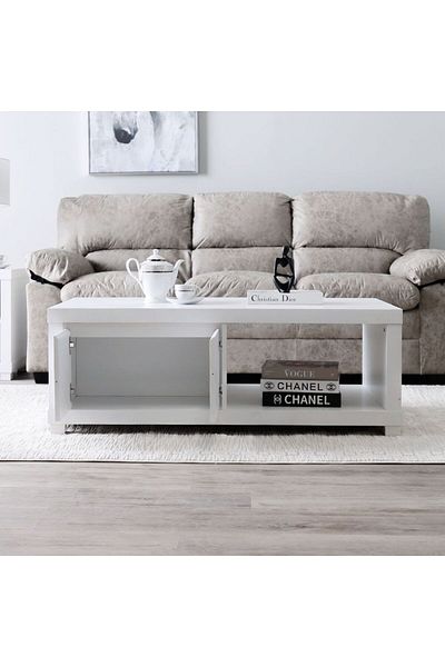 Danube Home Kalmal Coffee Table  L120xW60xH43cm - Pearl White