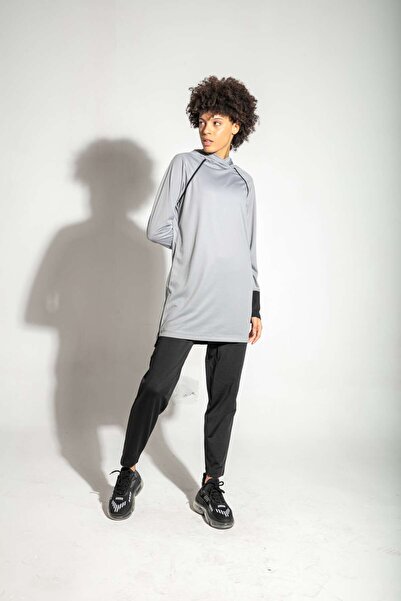 FD SPORTS Gray Quick Dry Hooded Zippered Sweatpants