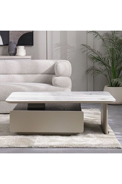 Danube Home Donna Coffee Table  L120xW70xH41cm - White