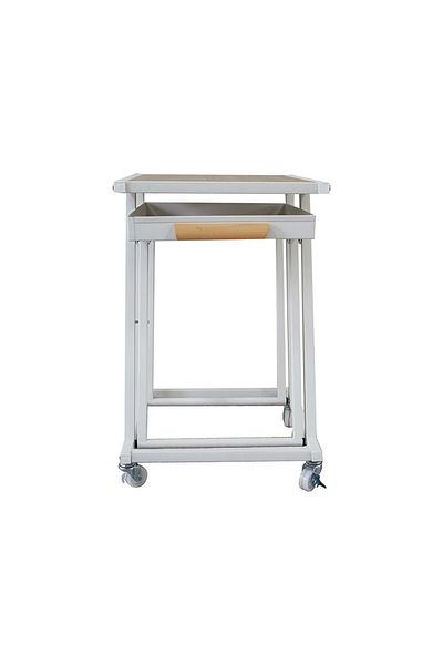 Danube Home Luther Side Table  L65xW31xH55cm - Light Oak/White