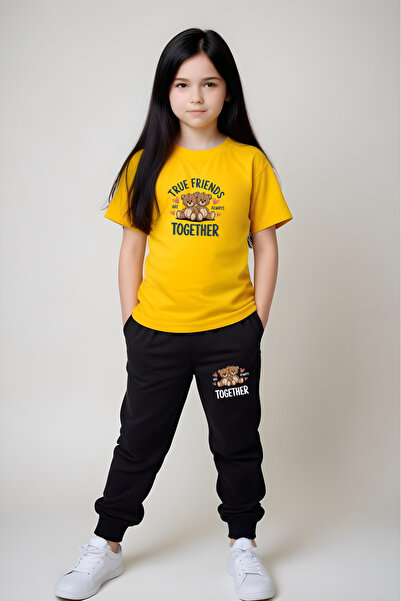 panios kids Σετ μπλουζάκι και φούτερ για κορίτσια με στάμπα True Friends