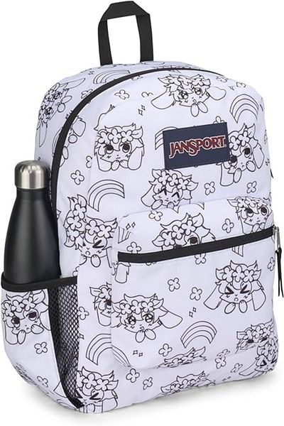 Jansport White with anime motif JanSport Cross Town Anime Emotions backpack