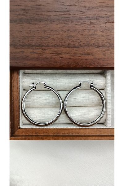 Jerie Curved Large Size Thick Hoop Earrings