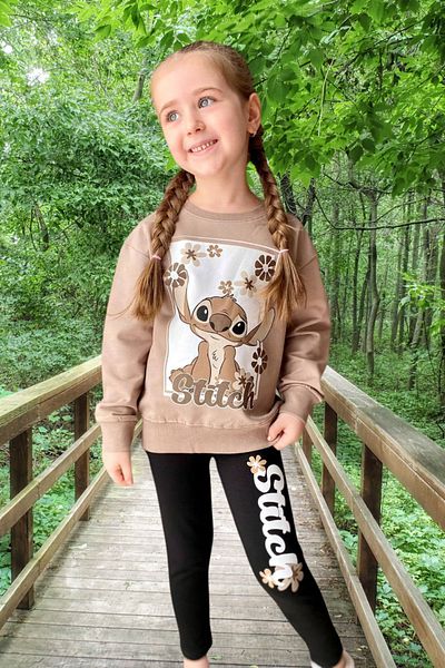EQRU Stitch Printed Girl's Tights Long Sleeve Two Thread Suit