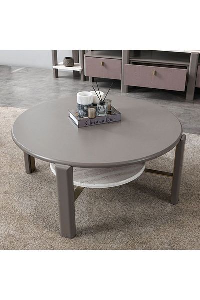 Danube Home Artemis Round Coffee Table  L100xW100xH45cm - Matte Grey