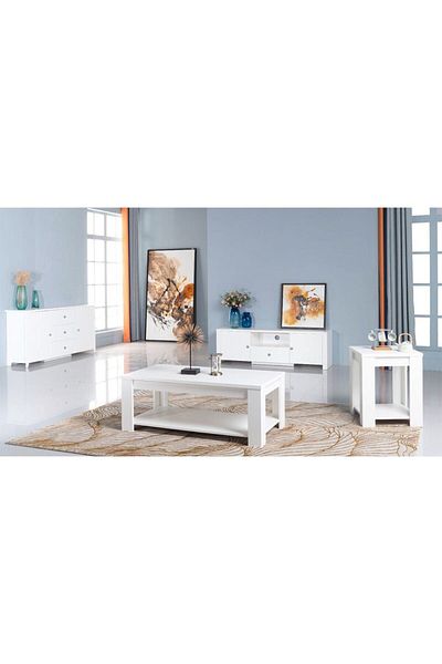 Danube Home Heather Coffee Table  L120xW60xH45cm - White