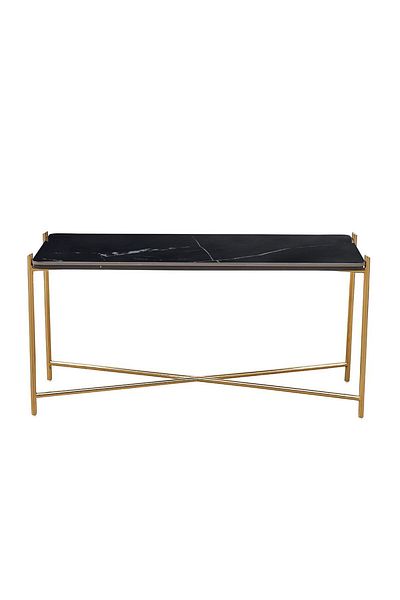 Danube Home Kenn Sintered Stone High Coffee Table  L120xW45xH60cm - Black/Gold