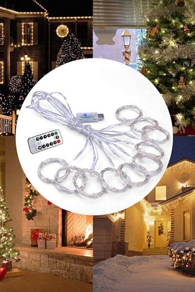 BYSHOME Perde Led Işık 3 X 3 Metre 300 Ledli Kumandalı Usb'li 8 Animasyonlu Dekoratif Amaçlı