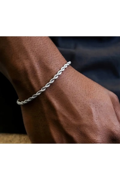 carrot silver 925 Ayar Gümüş Burgu Zincir Bileklik