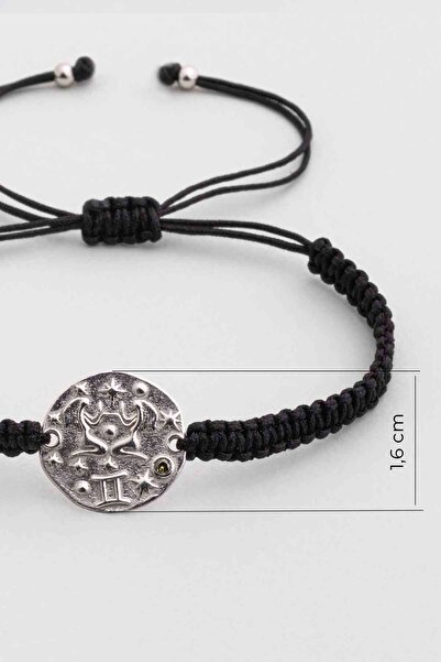 So CHIC... İkizler Burcu 18 Ayar Beyaz Altın Kaplama Ayarlanabilir Erkek Gümüş Bileklik