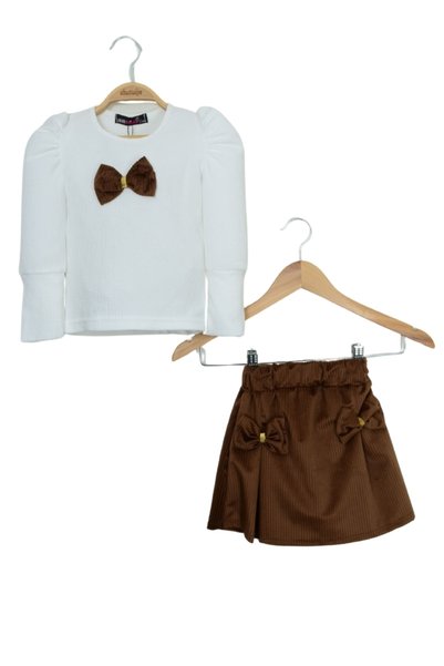 MİSS MİYA Velvet Skirt Bluz Suit (3-7 Years)
