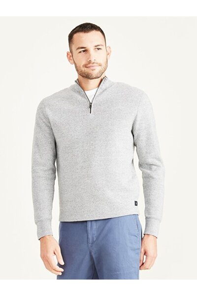 Dockers 1/4 Fermuarlı Gri Kazak