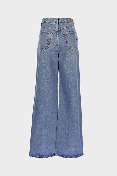CROSS JEANS Light Blue High Waist Patı Zippered Wideleg Jean Pants C 4530-218