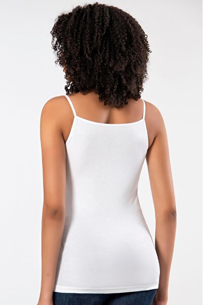 ERDEM İÇ GİYİM Weweus 3 τεμαχίων λευκό εξαιρετικά λεπτό φυσικό μπαμπού πολυτελές μπλουζάκι με λουράκι με σχοινί Body 2310