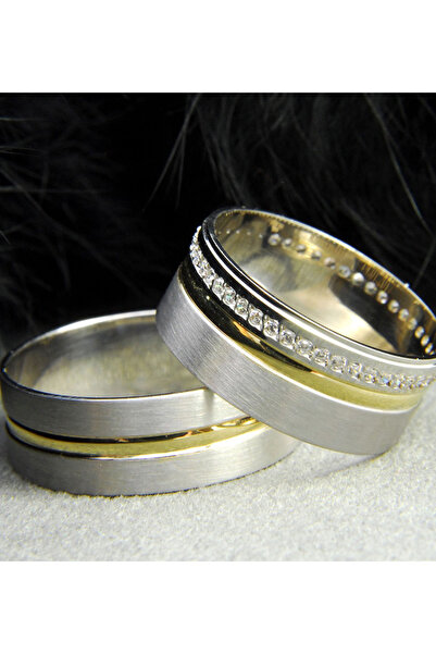 Lilarote Pırlanta 14 Ayar Altın Çift Alyans