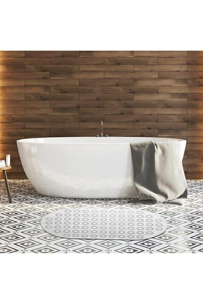MAİN SHOP 2 Pieces Massage Silicone Bath Mat with Suction Cups for Bath and Shower, Non-Slip, White Color M-142