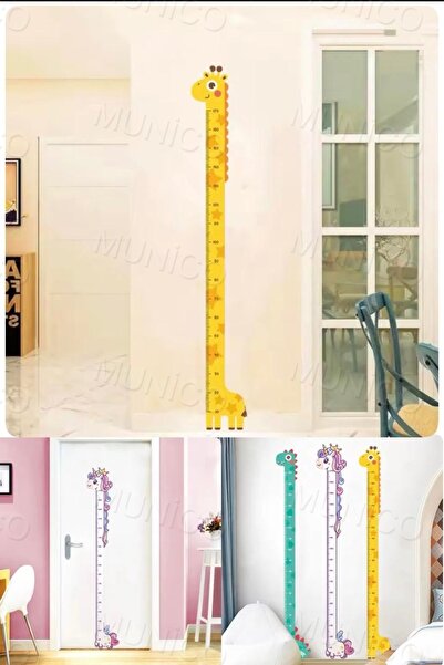 Munico Karikatür Hayvanlar Boy Ölçümü Duvar Sticker Zürafa Duvar Kağıdı Çocuk...