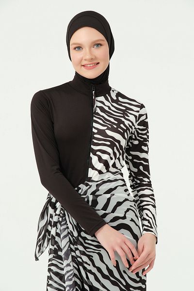 ALFASA Costum de baie cu model zebră