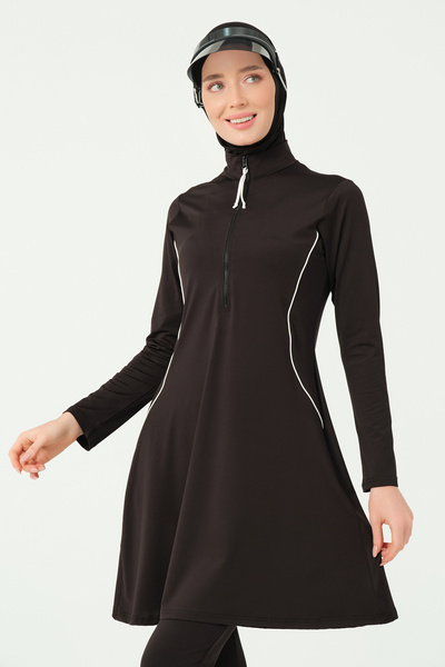 ALFASA Costum de baie sport cu fustă Evaze, compatibil cu Hidupul Creștin