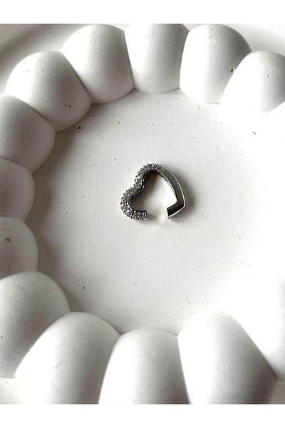 Modadiro Compression Cartilage Earring Stoned Heart Earcuff