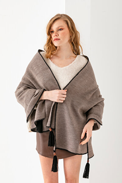 VEGA MODA Ραμμένο Interloc, Πλεκτό και Γυναικείο Σάλι ώμου χωρίς σχέδιο