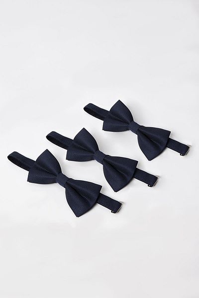 Tudors Pack of 3 Dobby Navy Blue Men's Bow Ties