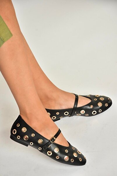 Fox Shoes U820084509 Siyah Kadın Babet