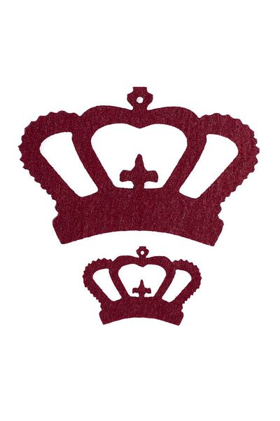 Hangora La Mia 10 Pcs Burgundy Crown Felt Motifs - Fs314-M14