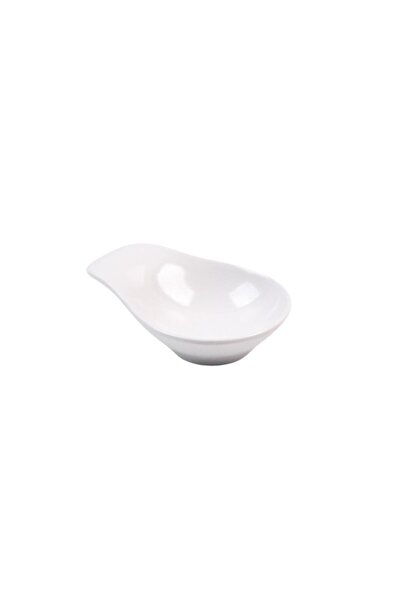 Globy Loby Open Buffet Oval Pit Plate 11X8X3 cm White 6 Pcs
