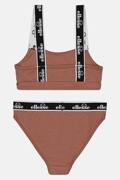 Ellesse Women 2 Pieces Non Padded Bralette And Underwear Set, Brown