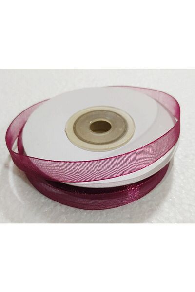 Hobigram Burgundy Organza Ribbon 1 cm 23 Meters, Bohça Dowry Special Day Gift Decoration Ribbon
