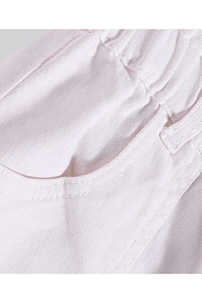 Primo Gino Paperbag Waist Denim Short - White