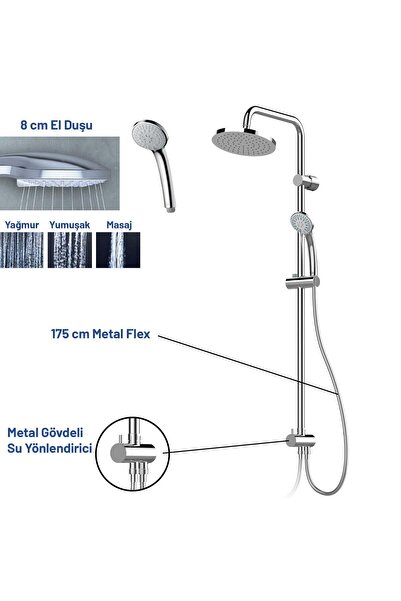 İdeal Standard Ideal Duo Robot Tepe Duş Sistemi Krom