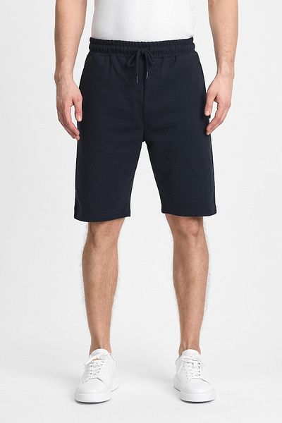 COMEOR Men's Navy Blue Regular Fit Label Detailed Side Pocket Shorts