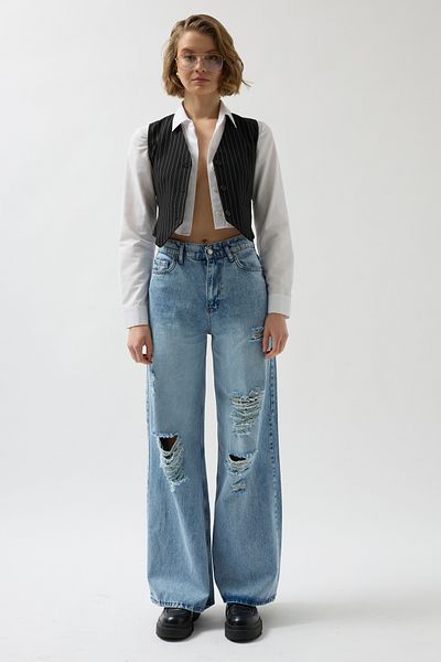 Black Fashion Vestă neagră cu dungi