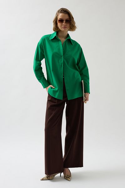 Black Fashion Cămașă verde cu șireturi