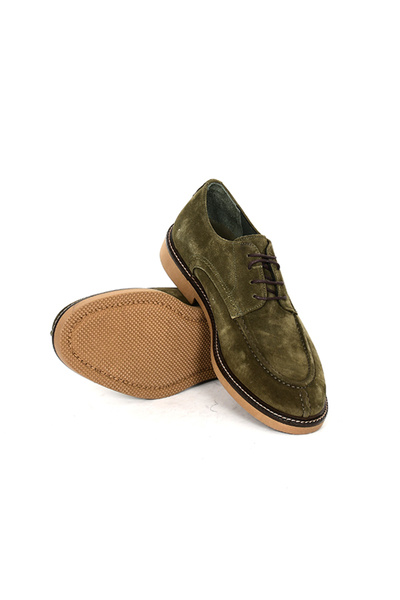 Tuna Genuine Suede Leather Casual Green Men's Shoes Thermo Sole Laced (No 39-46) - 23201