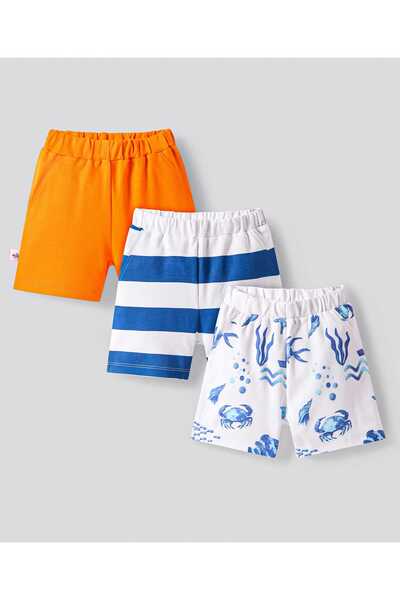 Bonfino Cotton Printed Shorts Pack Of 3 - Multicolor