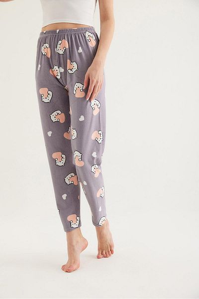 CALİENTE Pantaloni de pijama de damă cu talie elastică Liliac