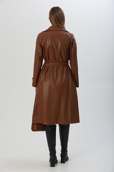 CALİENTE Belted Waist Buttoned Trench Coat Brown