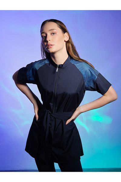 ALFASA Μαγιό Raglan Mesh με λεπτομέρειες με μισό μανίκι