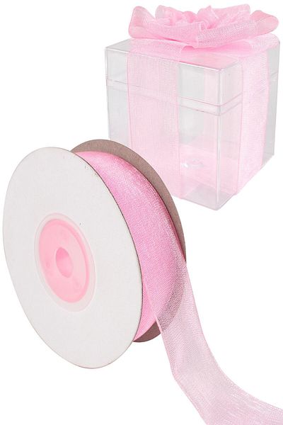 Hobigram Pink Organza, 2 cm Size, 23 Meters Long, Special Day Gift