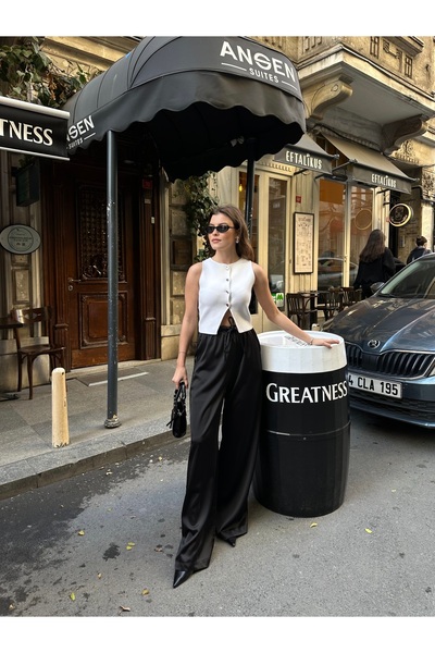 VOLT CLOTHİNG Women's Satin Fabric Palazzo Trousers