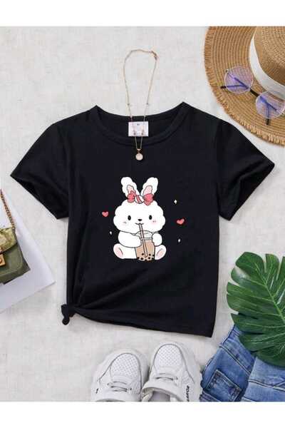 FAVORİST Βαμβακερό μπλουζάκι με στάμπα Rabbit Crew Neck