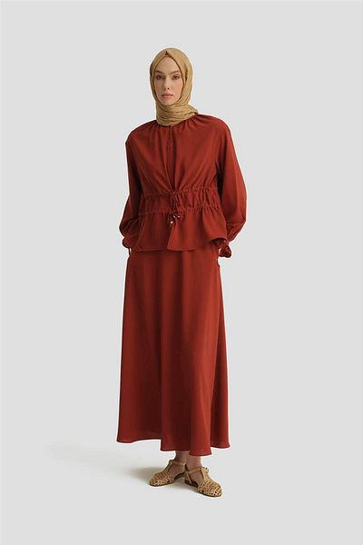 Armine Double Belt Suit 25Y6016 Dark Red